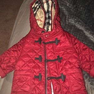 Baby Burberry quilted jacket.